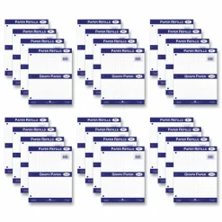 Roaring Spring Graph Filler Paper, 3-Hole, 8.5 x 11, Quadrille: 4 sq/in, 80 Sheets/Pack, 24 Packs/Carton