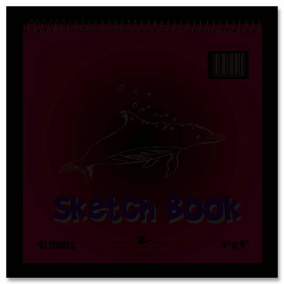Roaring Spring Kids Sketch Notepad, Green Cover, Unruled, (40) White 9 x 9 Sheets, 12/Carton