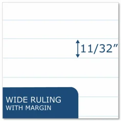 Roaring Spring Loose Leaf Paper, 8 x 10.5, 3-Hole Punched, Wide Rule, White, 150 Sheets/Pack, 24 Packs/Carton