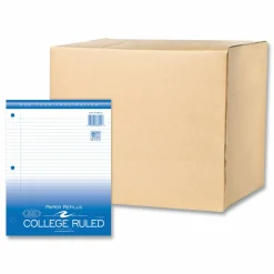 Roaring Spring Loose Leaf Paper, 8.5 x 11, 3-Hole Punched, College Rule, White, 200 Sheets/Pack, 12 Packs/Carton