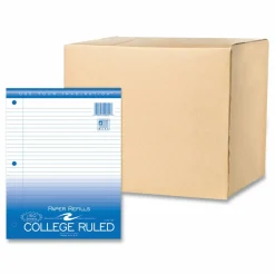 Roaring Spring Loose Leaf Paper, 8 x 10.5, 3-Hole Punched, College Rule, White, 150 Sheets/Pack, 24 Packs/Carton