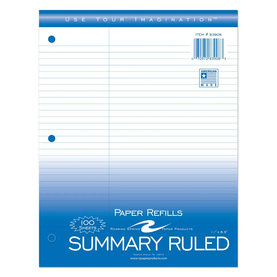 Roaring Spring Summary Ruled Filler Paper