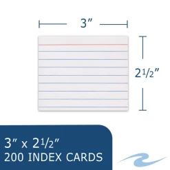 Roaring Spring Trayed Index Cards, Narrow Ruled, 3 x 2.5, 200/Tray, 36/Carton