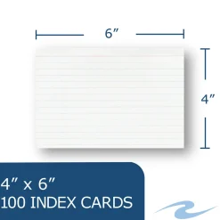 Roaring Spring White Index Cards, Narrow Ruled, 4 x 6, 100 Cards, 36/Carton