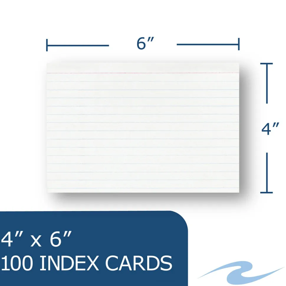Roaring Spring White Index Cards, Narrow Ruled, 4 x 6, 100 Cards, 36/Carton