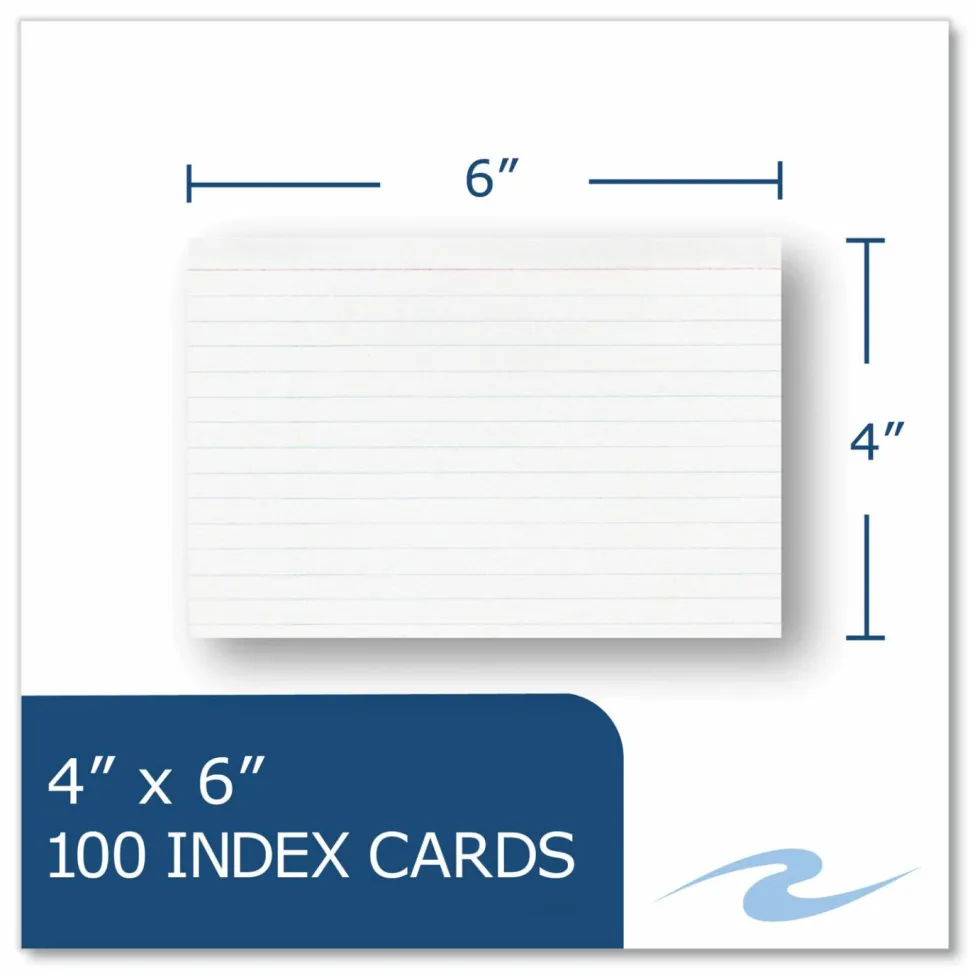 Roaring Spring White Index Cards, Narrow Ruled, 4 x 6, 100 Cards, 36/Carton