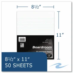 Roaring Spring Boardroom Gum Pad, Wide/Legal Rule, (50) White 8.5 x 11 Sheets, 72/Carton