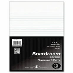 Roaring Spring Boardroom Gum Pad, Wide/Legal Rule, (50) White 8.5 x 11 Sheets, 72/Carton