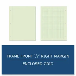 Roaring Spring Engineer Filler Paper, 3-Hole, Frame Format/Quad Rule (5 sq/in, 1 sq/in) 500 Sheets/Pack, 5/Carton