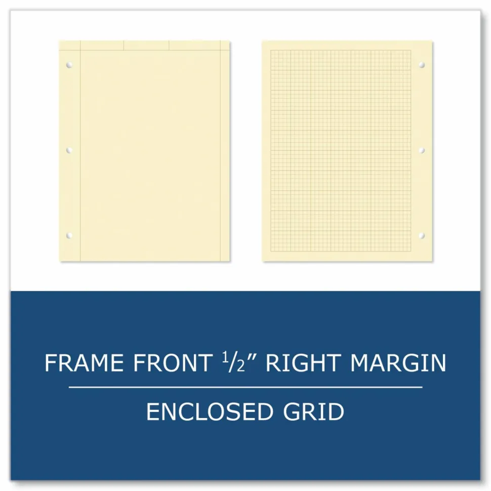 Roaring Spring Engineer Pad, Quadrille Rule (5 sq/in), (100) Buff 8.5 x 11 Sheets, 24/Carton