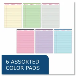 Roaring Spring EnviroShades Legal Notepads, Wide/Legal Rule, (50) Assorted Color 8.5 x 11 Sheets, 36/Carton