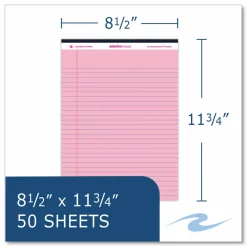 Roaring Spring EnviroShades Legal Notepads, Wide/Legal Rule, (50) Pink 8.5 x 11 Sheets, 36/Carton