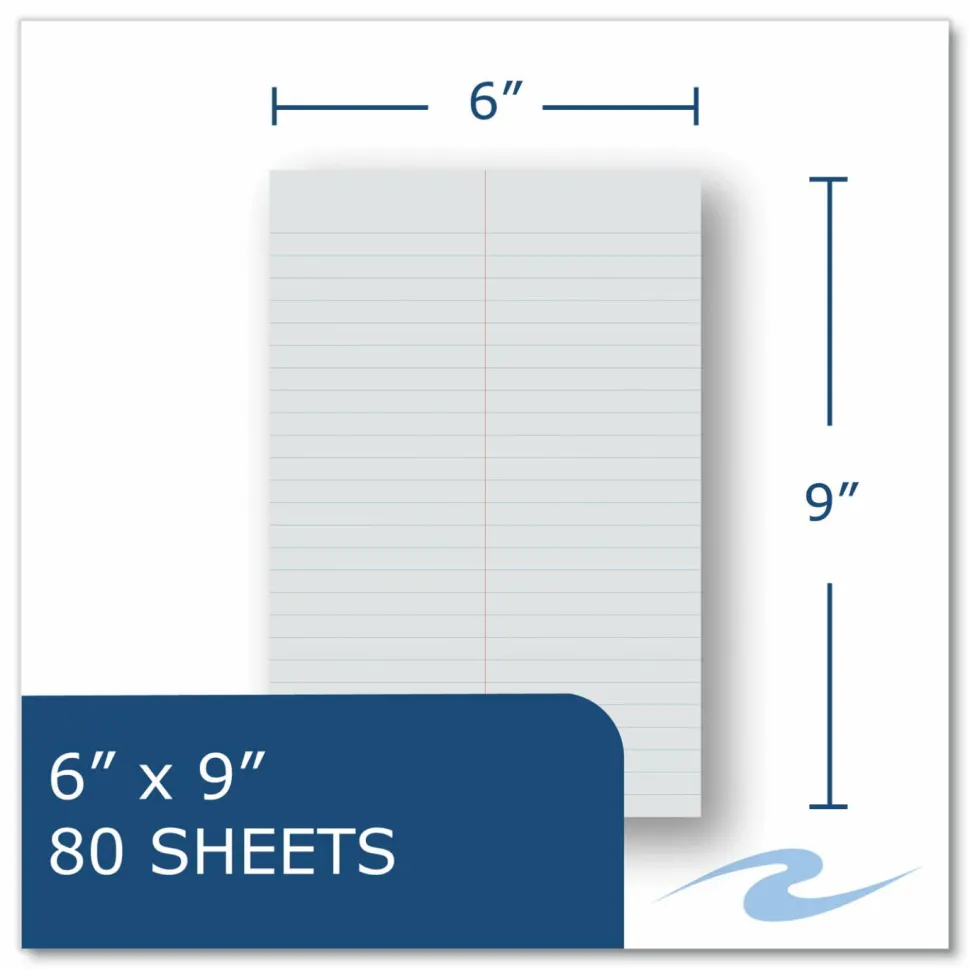 Roaring Spring EnviroShades Steno Pad, White Cover, Gregg Rule, (80) Assorted Color 6 x 9 Sheets, 24/Carton