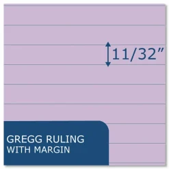 Roaring Spring EnviroShades Steno Pad, White Cover, Gregg Rule, (80) Orchid 6 x 9 Sheets, 24/Carton