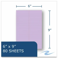 Roaring Spring EnviroShades Steno Pad, White Cover, Gregg Rule, (80) Orchid 6 x 9 Sheets, 24/Carton