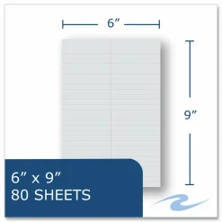 Roaring Spring EnviroShades Steno Pad, White Cover, Gregg Rule, (80) Gray 6 x 9 Sheets, 24/Carton