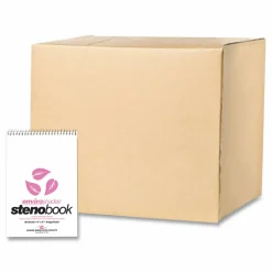 Roaring Spring EnviroShades Steno Pad, White Cover, Gregg Rule, (80) Pink 6 x 9 Sheets, 24/Carton