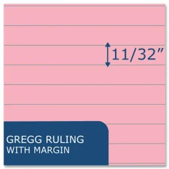 Roaring Spring EnviroShades Steno Pad, White Cover, Gregg Rule, (80) Pink 6 x 9 Sheets, 24/Carton