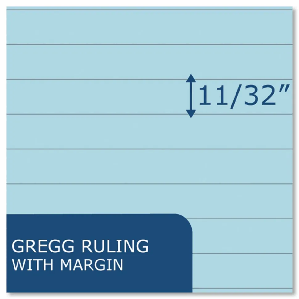 Roaring Spring EnviroShades Steno Pad, White Cover, Gregg Rule, (80) Blue 6 x 9 Sheets, 24/Carton