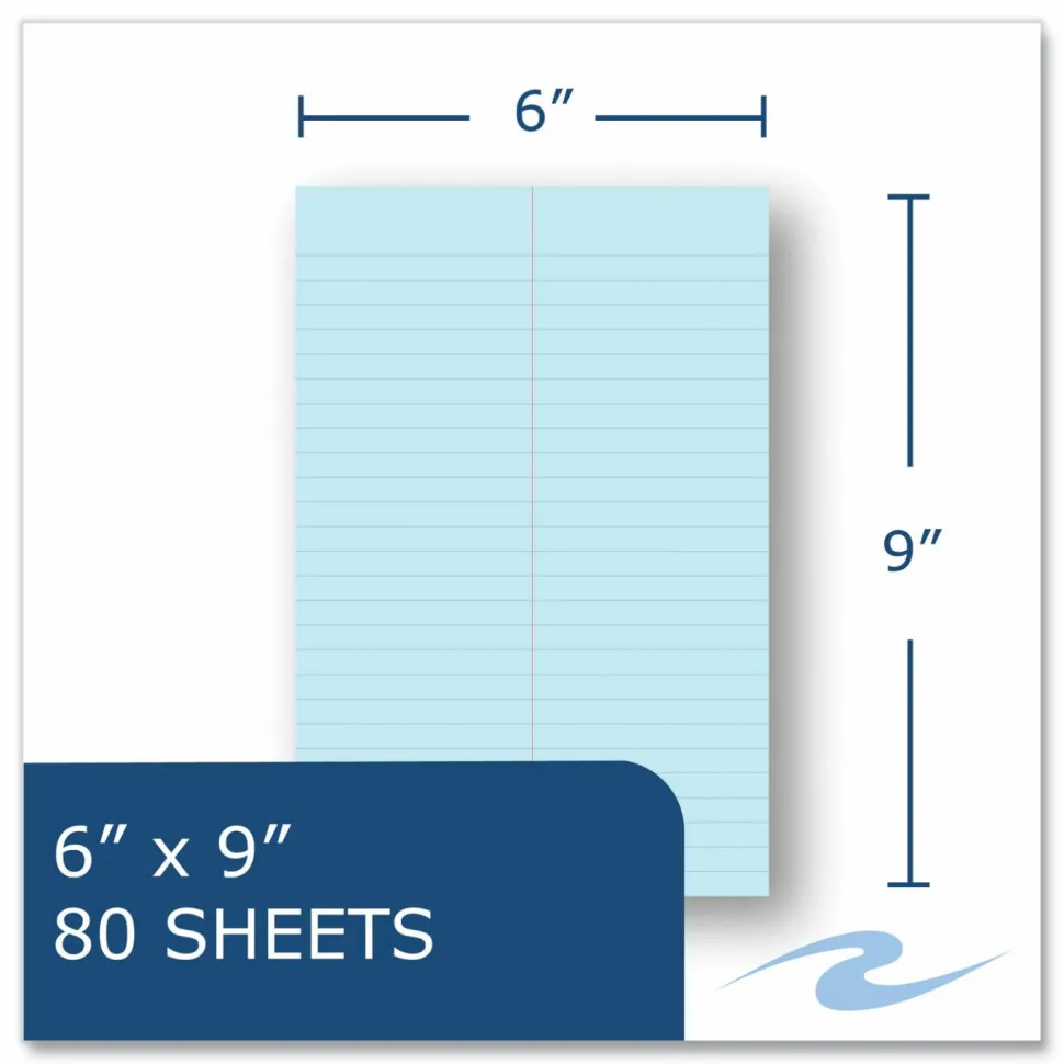 Roaring Spring EnviroShades Steno Pad, White Cover, Gregg Rule, (80) Blue 6 x 9 Sheets, 24/Carton