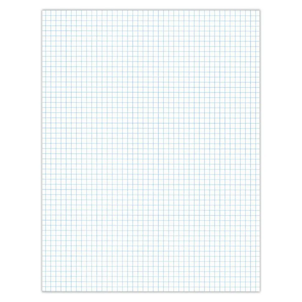 Roaring Spring Gummed Pad, Quadrille Rule (5 sq/in), (50) White 8.5 x 11 Sheets, 72/Carton