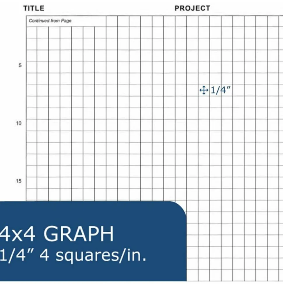 Roaring Spring Lab Research Notebook, 11 1/4" x 9 1/8", 4 x 4 Graph Print, 144 Pages (72 Sheets) , Black