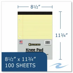 Roaring Spring Stiff-Back Pad, Medium/College Rule, (100) Canary Yellow 8.5 x 11 Sheets, 36/Carton