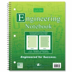 Roaring Spring Wirebound Engineering Notebook, 20 lb Bond Paper Stock, Green Cover, (80) 11 x 8.5 Sheets, 24/Carton