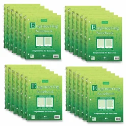 Roaring Spring Wirebound Engineering Notebook, 20 lb Bond Paper Stock, Green Cover, (80) 11 x 8.5 Sheets, 24/Carton