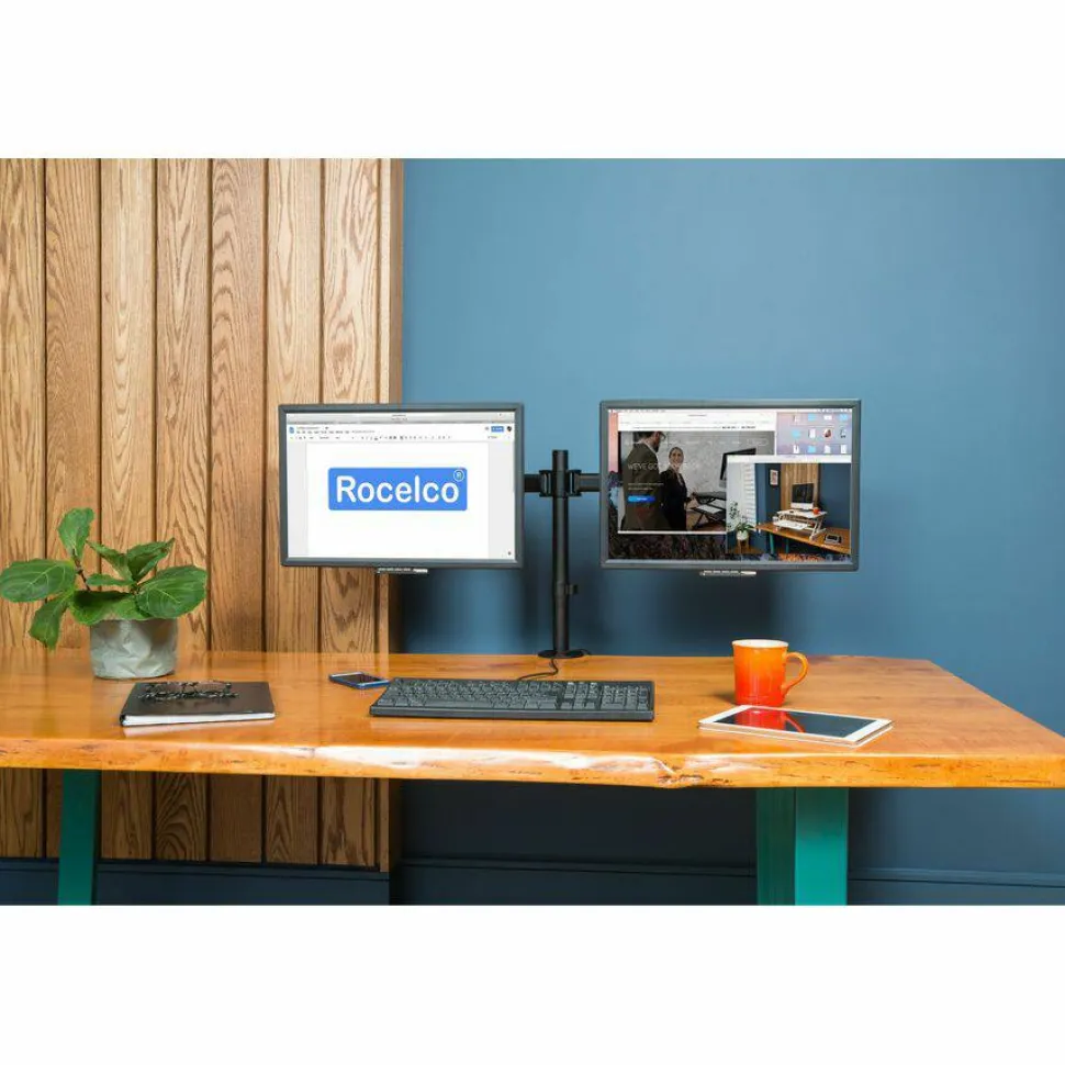 Rocelco RDM2 Desk Mount for LCD Monitor, LED Monitor, Display Stand - Adjustable - 2 Display(s) Supported - RDM2