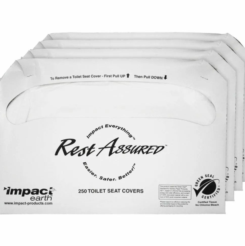 Rochester Midland Half-Fold Toilet Seat Covers, 100% Recycled, Case Of 1,000 Covers