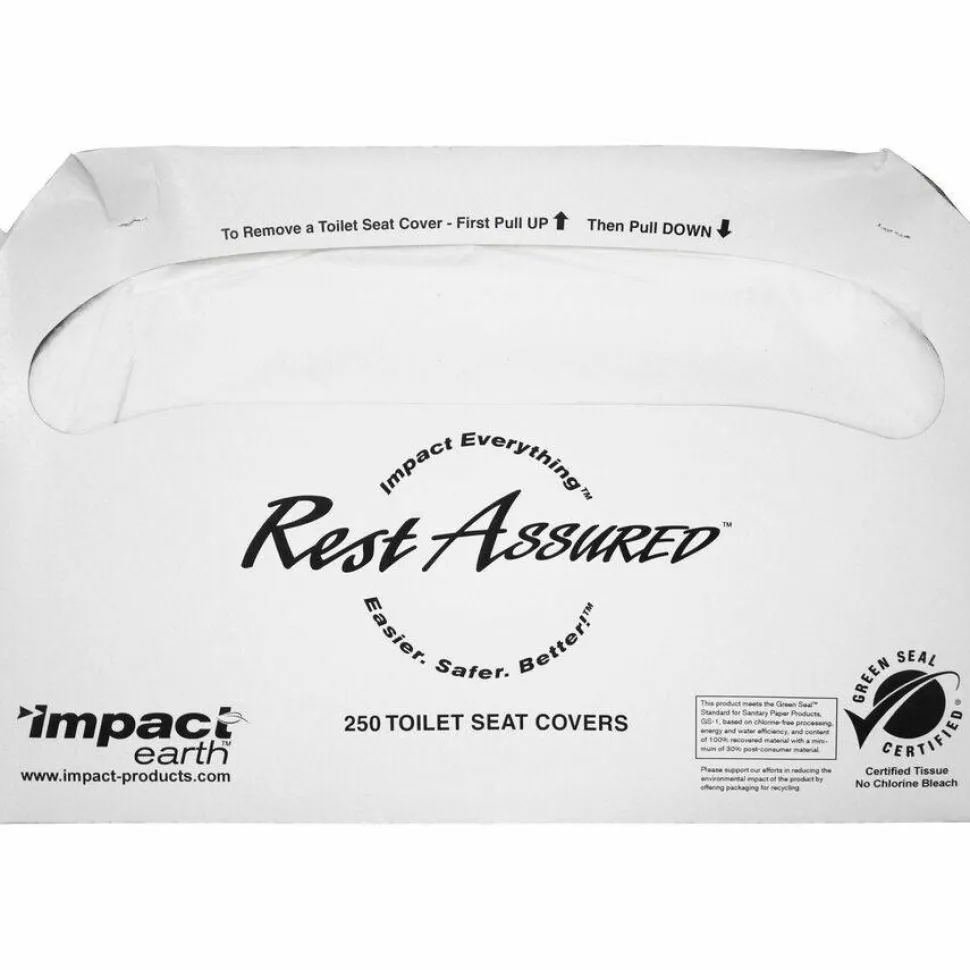 Rochester Midland Half-Fold Toilet Seat Covers, 100% Recycled, Case Of 1,000 Covers