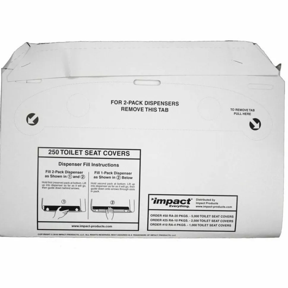 Rochester Midland Half-Fold Toilet Seat Covers, 100% Recycled, Case Of 1,000 Covers