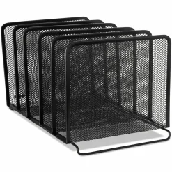 Rolodex Mesh Stacking Sorter, 5 Sections, Letter to Legal Size Files, 8.25" x 14.38" x 7.88", Black