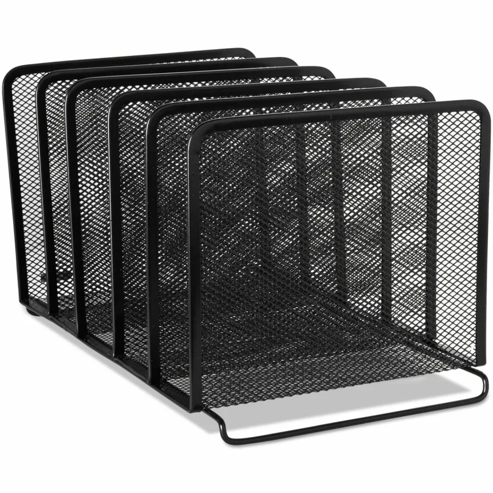 Rolodex Mesh Stacking Sorter, 5 Sections, Letter to Legal Size Files, 8.25" x 14.38" x 7.88", Black