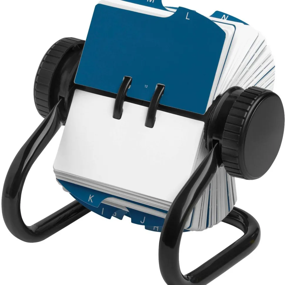 Rolodex Open Metal Single Rotary File, 2 1/4" x 4", 500 Cards, Black