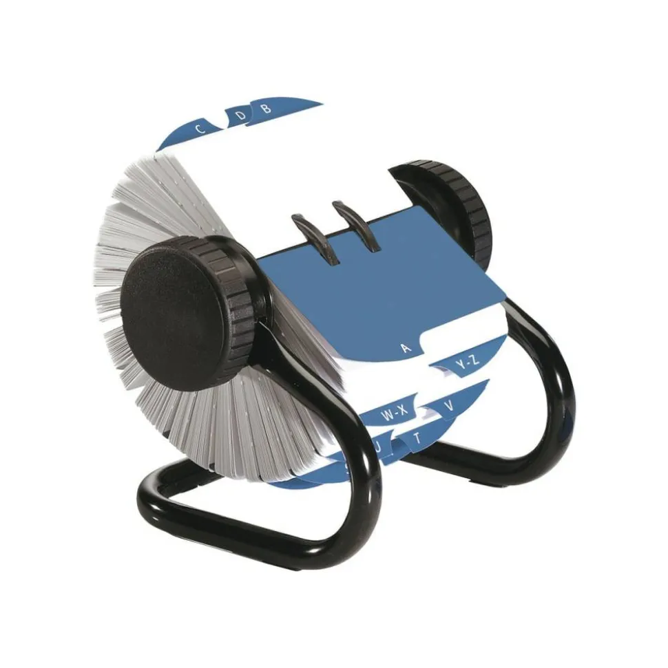Rolodex Open Metal Single Rotary File, 2 1/4" x 4", 500 Cards, Black