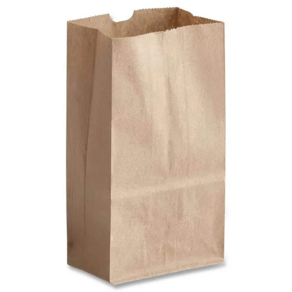 Ross & Wallace Paper Products Grocery Paper Bags, 1# Size, 30# Basis Weight, 3.5" x 2.25" x 6.63", Kraft, 500/Bundle