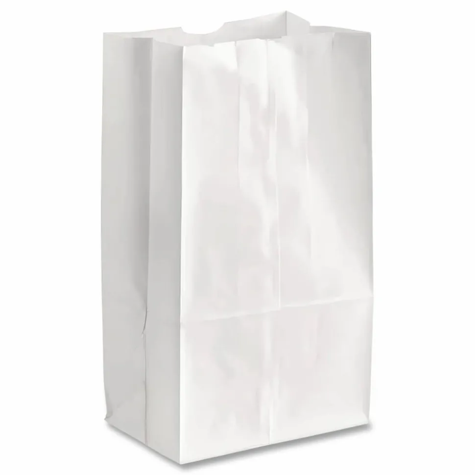 Ross & Wallace Paper Products Grocery Paper Bags, 12# Size, 40# Basis Weight, 7" x 4.38" x 13.75", White, 500/Bundle