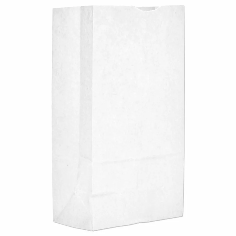 Ross & Wallace Paper Products Grocery Paper Bags, 12# Size, 40# Basis Weight, 7" x 4.38" x 13.75", White, 500/Bundle