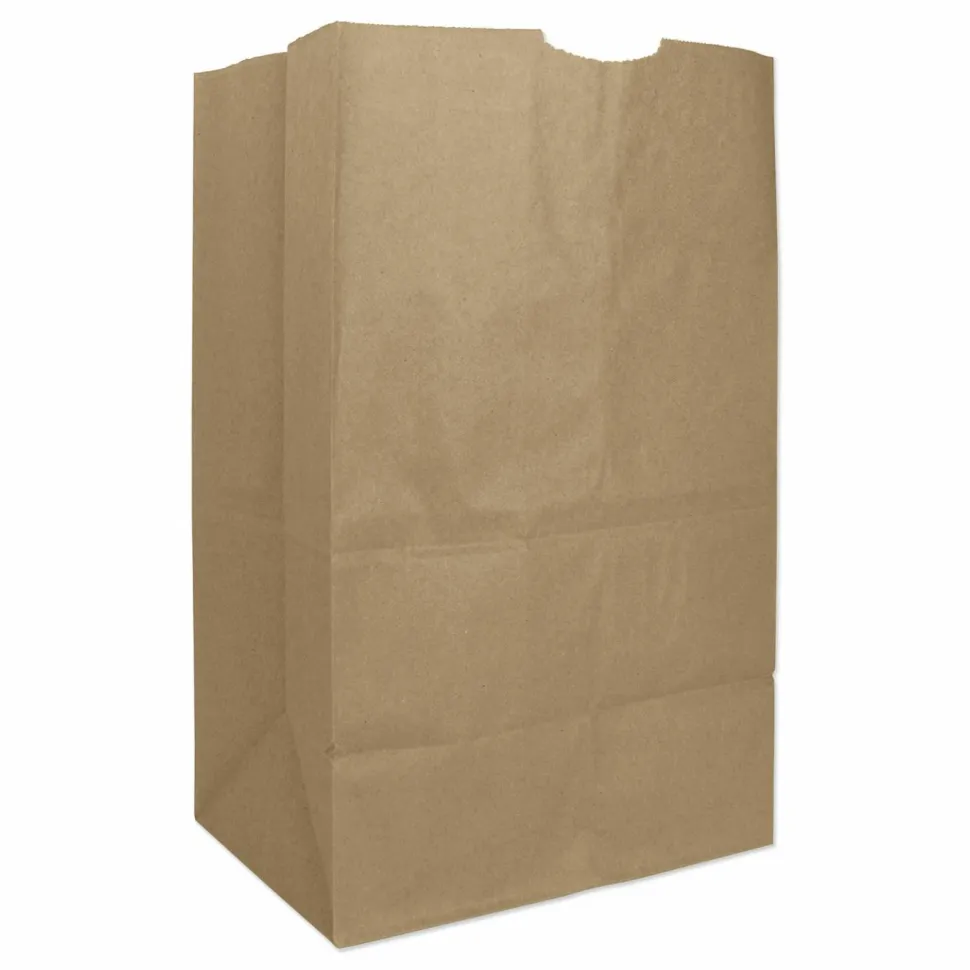 Ross & Wallace Paper Products Grocery Paper Bags, 20# Squat Size, Heavy-Duty, 50# Basis Weight, 8.13" x 5.88" x 12.5", Kraft, 500/Bundle