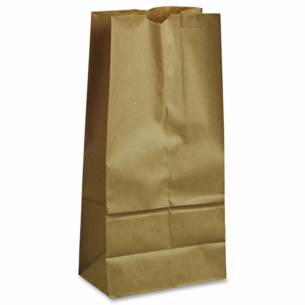 Ross & Wallace Paper Products Grocery Paper Bags, 16# Size, 40# Basis Weight, 7.75" x 4.75" x 16", Kraft, 500/Bundle