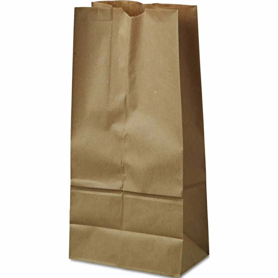 Ross & Wallace Paper Products Grocery Paper Bags, 16# Size, 40# Basis Weight, 7.75" x 4.75" x 16", Kraft, 500/Bundle
