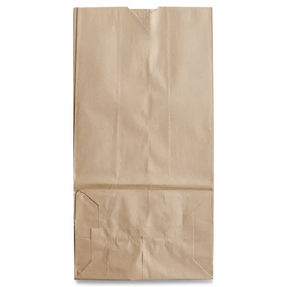 Ross & Wallace Paper Products Grocery Paper Bags, 16# Size, Heavy-Duty, 50# Basis Weight, 7.75" x 4.75" x 16", Kraft, 500/Bundle