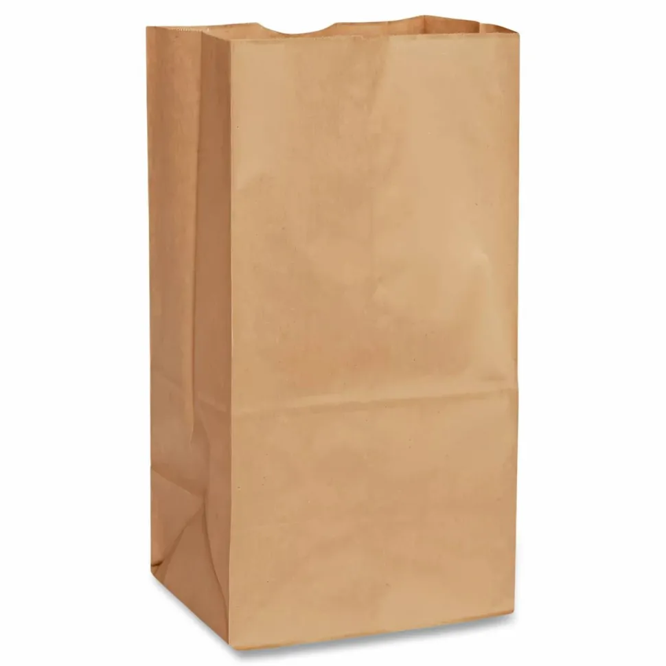 Ross & Wallace Paper Products Grocery Paper Bags, 16# Size, Extra-Heavy-Duty, 60# Basis Weight, 7.75" x 4.75" x 16", Kraft, 500/Bundle