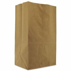 Ross & Wallace Paper Products Grocery Paper Bags, 1/8 BBL Squat Size, Heavy-Duty, 57# Basis Weight, 10.5" x 6.25" x 13.88", Kraft, 500/Bundle