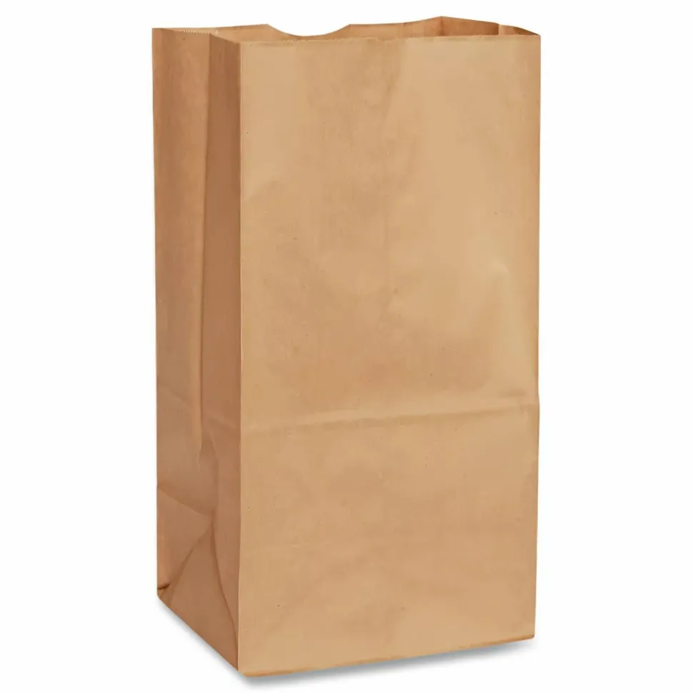 Ross & Wallace Paper Products Grocery Paper Bags, 6# Size, 35# Basis Weight, 5.88" x 3.63" x 11", Kraft, 2,000/Bundle