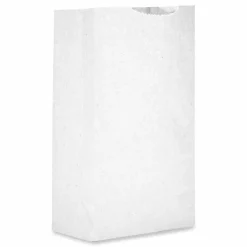 Ross & Wallace Paper Products Grocery Paper Bags, 2# Size, 30# Basis Weight, 4.13" x 2.63" x 7.88", White, 500/Bundle
