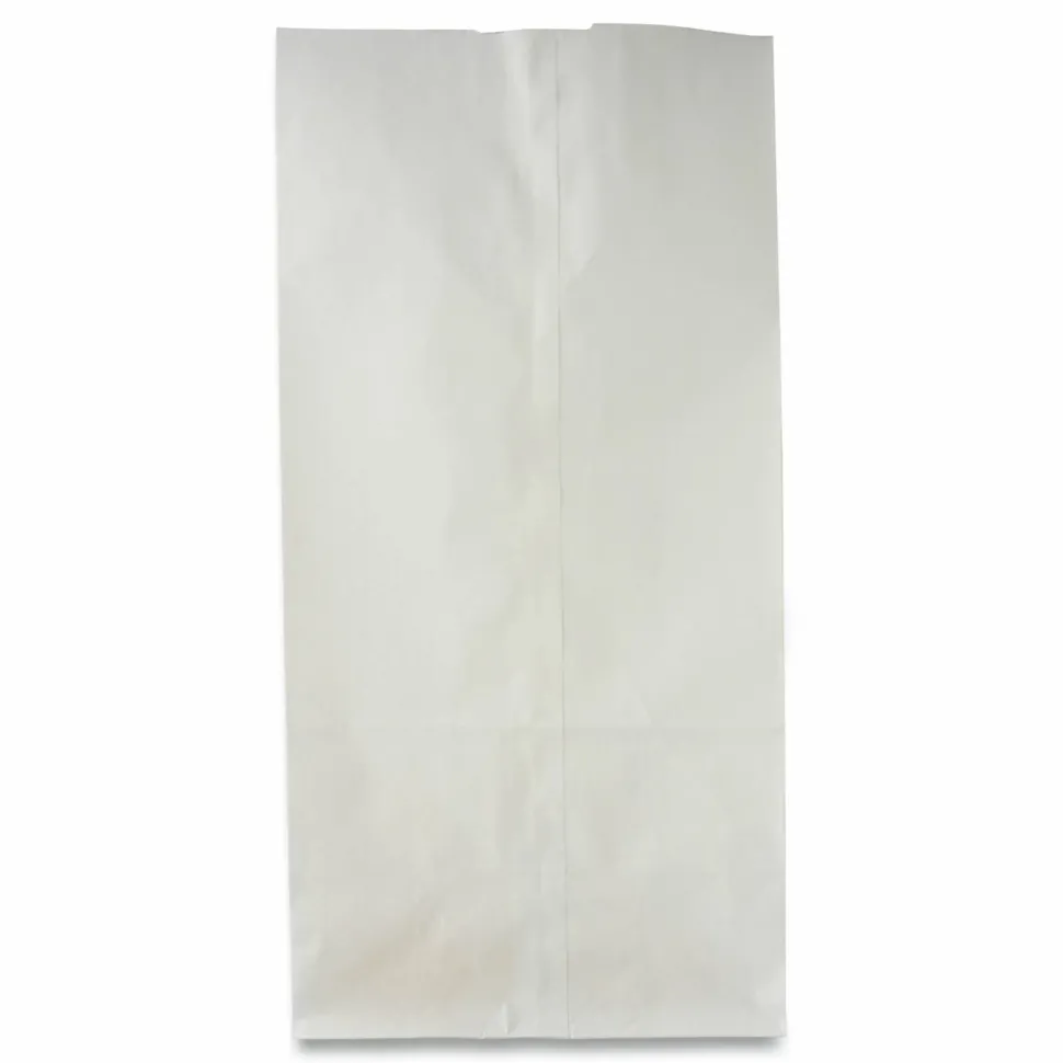 Ross & Wallace Paper Products Grocery Paper Bags, 2# Size, 30# Basis Weight, 4.13" x 2.63" x 7.88", White, 500/Bundle