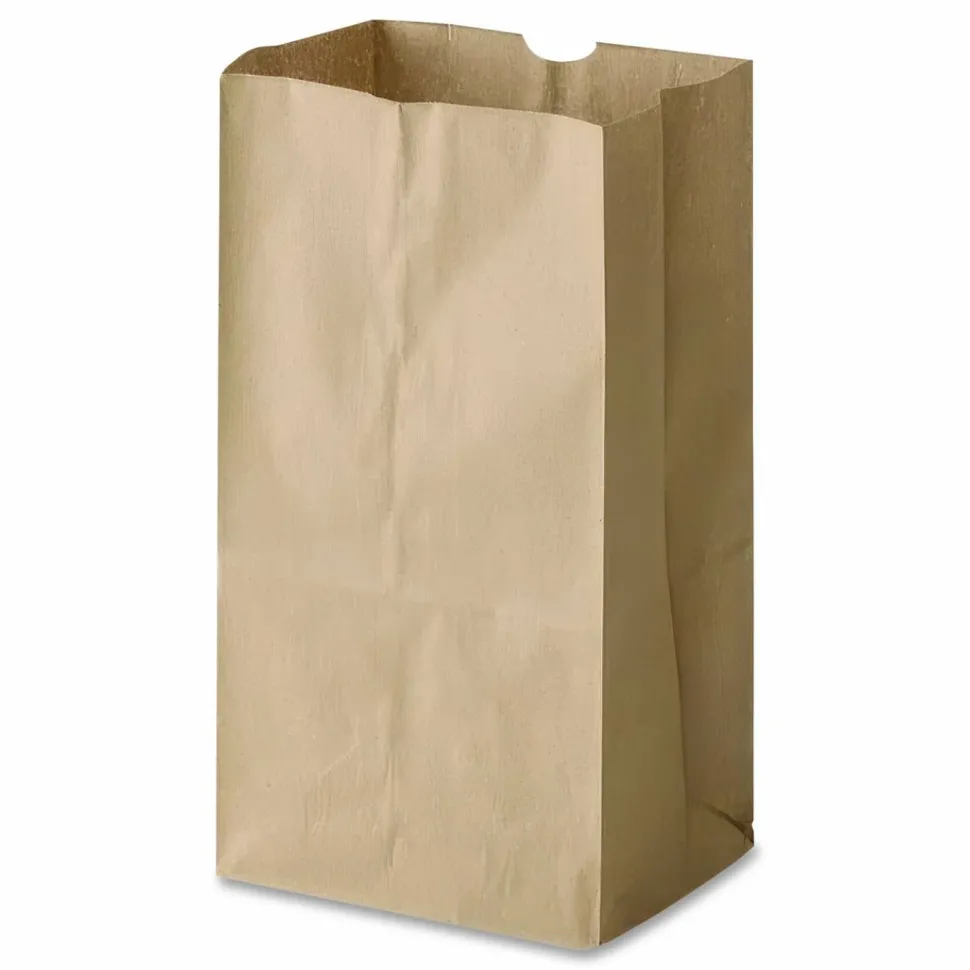 Ross & Wallace Paper Products Grocery Paper Bags, 4# Size, Extra-Heavy-Duty, 50# Basis Weight, 5" x 3.13" x 9.88", Kraft, 500/Bundle